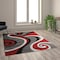 Flash Furniture Red 5' x 7' Modern Plush Abstract Area Rug KP-RG952-57-RD-GG - alternate 6